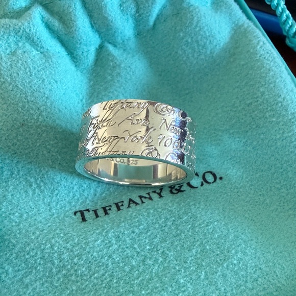 🩵8 1/2 Tiffany & Co. Wide Notes 727 Fifth Ave New York Ring Band - RETIRED RING - Picture 14 of 14